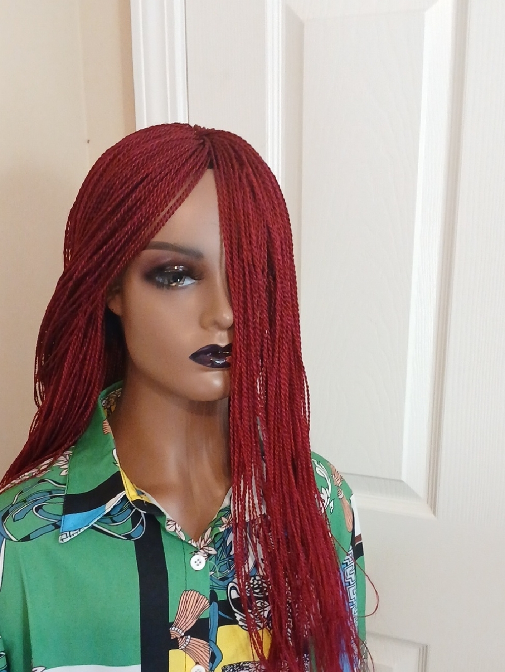 Redish Hand Made Braided Wig - Women Hair